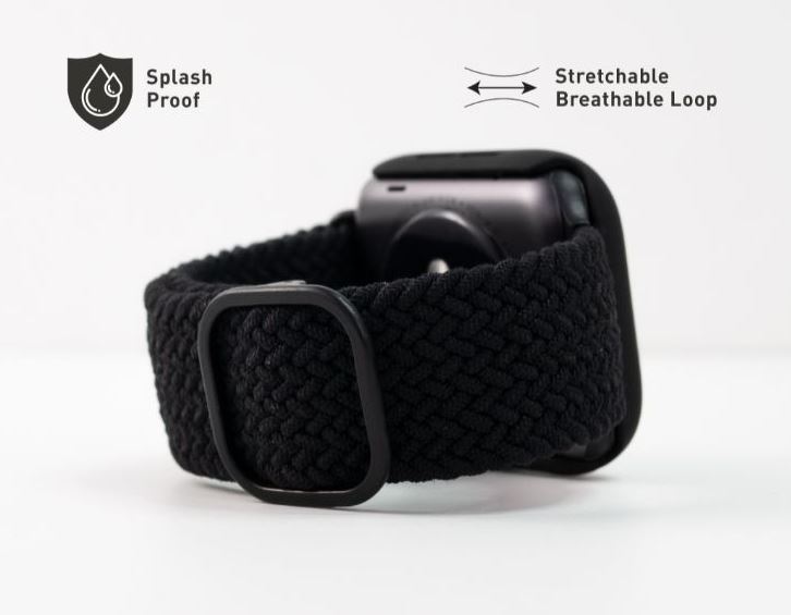 Viva Madrid Crisben Watch Strap, Replacement Bracelet Wrist Strap Wristband Compatible for Apple Watch 42/44mm - Black