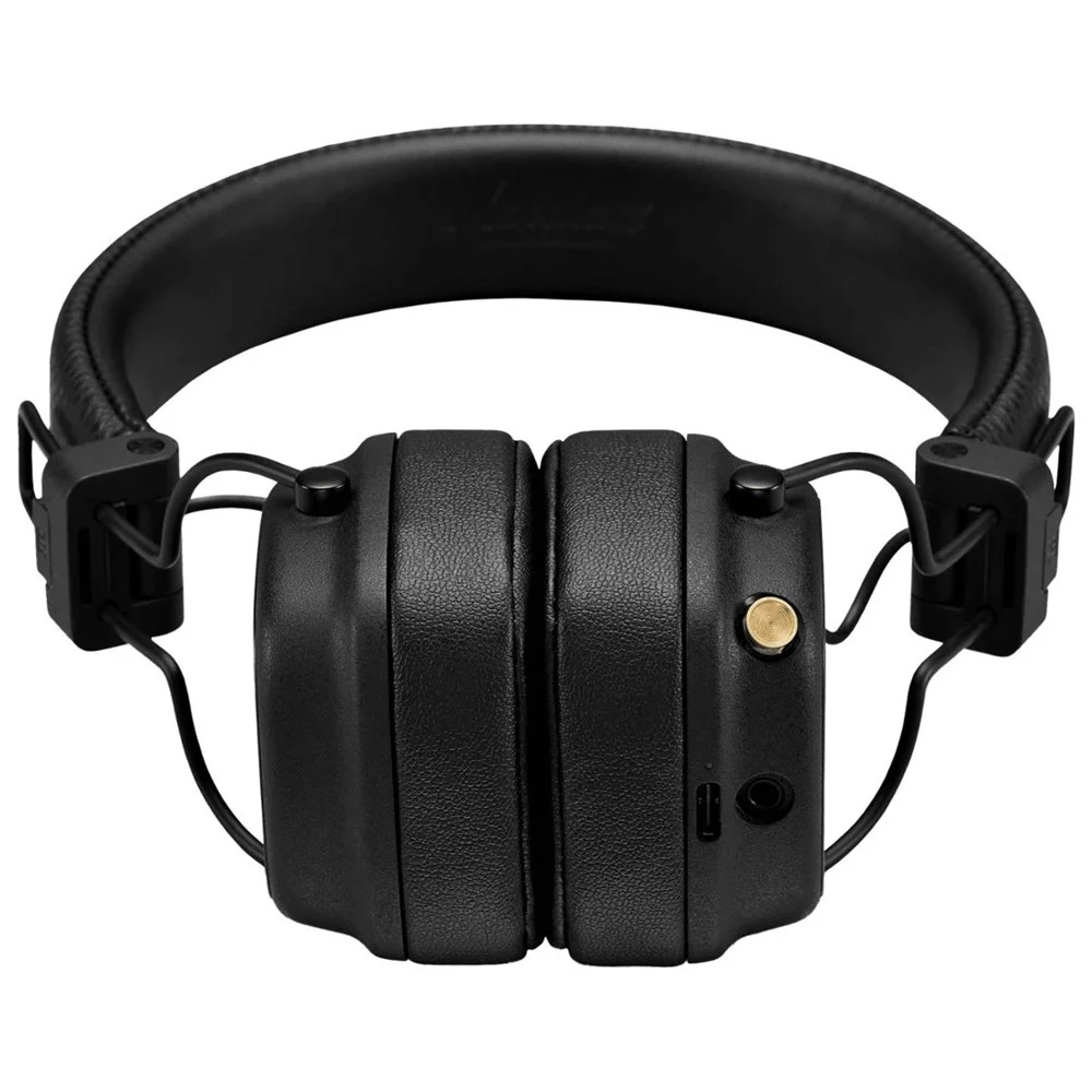 Marshall Major IV On-Ear Wireless Headphones, Foldable Design, 80 Hours of Wireless Play Time, Bluetooth Multipoint Connectivity, Fast & Wireless Charging, Bluetooth Version 5.0, 3 Hours Charging Time, 10 m Bluetooth Range - Black