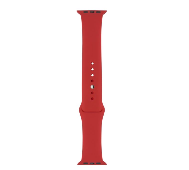 iGuard by Porodo Silicone Watch Band, Fit & Comfortable Replacement Wrist Band, Adjustable Straps Compatible for Apple Watch 44mm / 42mm - Chinese Red
