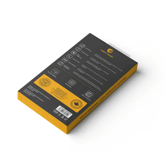 واقي شاشة ليبرتي جارد كامل الحواف المستديرة لهاتف iPhone 11 Pro Max مع فلتر للغبار، مضاد لبصمات الأصابع، معزز بشكل مزدوج - شفاف