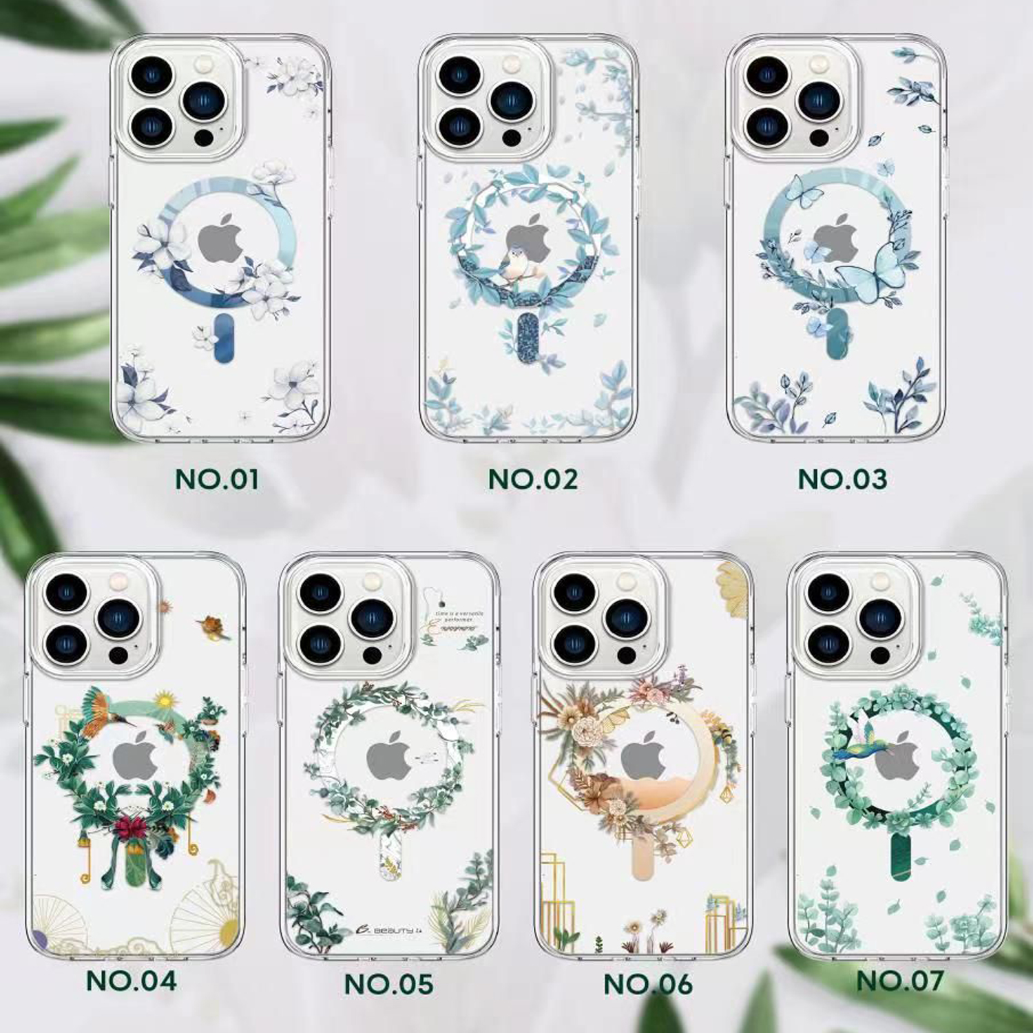 Green Nature Series Magsafe Transparent Case 